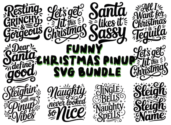 Download Funny Christmas Pinup SVG Bundle - Premium Resources